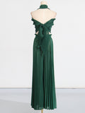 Bangpaice Two-Piece Set 2025 New Fashion Hanging Neck High-End Feel Top + Folded Casual Design Trousers