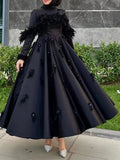 Bangpaice Hepburn 2025 Spring New Heavy Industry Senior Sense Collar Splicing Three-Dimensional Flowers Thin Dress Woman