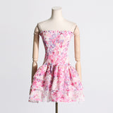 Bangpaice Holiday Wind And Folding Skirt 2025 Spring New Printing Chest Bare Back To Thin Dress Woman Trend