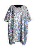 Bangpaice Style Loose Plus-Size Skirt 2025 Spring New Fashion Round-Collar Squint Splicing Dress Women's Trend
