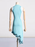 Bangpaice Famous Style Short Dress 2025 Spring New High-End Collar Splicing Squint High-Waisted Gradient Dress Woman