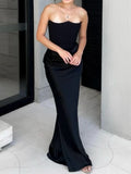 Bangpaice Women's New Dress Sexy Braid Dress High-End Feel Back Dress Long Dress Temperament Evening Dress