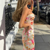 Bangpaice Women's Clothing New Dress Dress Sling Dress Sexy Back Open Fork Holiday Dress Dress Woman