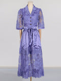 Bangpaice Temperament Two-Piece Set Of 2025 Spring New Collar Embroidered Top High Waist Water-Soluble Flower Skirt Suit Female Tide
