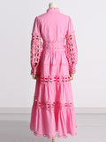 Bangpaice Retro High-End Two Sets Of 2025 Spring New Hollow Lace Top High Waist Half Skirt Suit Woman