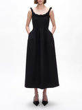 Bangpaice Casual Style High-End Sling Dress 2025 New Sleeveless Waist Thin Design A-Character Dress Woman