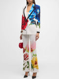 Bangpaice Temperament Print Two Sets 2025 Summer New Casual Suit Top + Micro-Tram Trousers Set