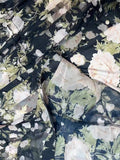 Bangpaice And Summer New Holiday Style Single Buckle V-Neck A-Shaped Belt Retro Printed Short-Sleeved Dress Chiffon