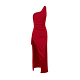 Bangpaice Women's Dress New Dress Sexy One-Shoulder Repair Open-Back Dress Dress Women's Evening Dress