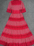 Bangpaice 2025 New French Retro Heavy Industry Embroidery Stand To Receive The Waist Show Thin Dress Women's Evening Dress Dress