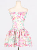Bangpaice Holiday Wind And Folding Skirt 2025 Spring New Printing Chest Bare Back To Thin Dress Woman Trend