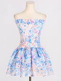 Bangpaice Holiday Wind And Folding Skirt 2025 Spring New Printing Chest Bare Back To Thin Dress Woman Trend
