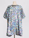 Bangpaice Style Loose Plus-Size Skirt 2025 Spring New Fashion Round-Collar Squint Splicing Dress Women's Trend