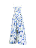 Bangpaice Beautiful Dress 2025 Spring New Fashion Print Folding Bras Slimming Thin Open Fork Dress Women's Trend