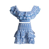 Bangpaice Spring High-End New French Temperament Short Top High Waist Short Skirt Sexy Two-Set Suit Female Trend