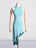 Bangpaice Famous Style Short Dress 2025 Spring New High-End Collar Splicing Squint High-Waisted Gradient Dress Woman