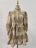 Bangpaice Dress Spring New Long-Sleeved Retro Skirt Australian Holiday Dress Women's Fashion Trend
