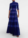 Bangpaice 2025 New French Retro Heavy Industry Embroidery High-Rise Lanky Dress Women's Evening Dress Dress