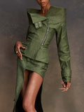 Bangpaice Top Women 2025 New Irregular High-End Feeling Long-Sleeved Short Jacket Jacket Women