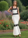 Bangpaice Tea Rest Beautiful Dress 2025 Spring New Sleeveless Sling Splicing Body Repair Body Dress Dress Dress Woman