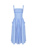 Bangpaice Women's Summer Summer Idyllic Dress Blue Lattice Sling Dress Summer Women's High-End Holiday Dress