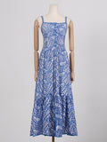 Bangpaice Holiday Style Embroidered Dress Women's Dress 2025 New Sling Skirt High Waist Hollow Design Dress