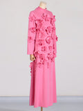 Bangpaice Flower Splicing Dress Spring 2025 New High-End Holiday Style Lead Long-Sleeved Three-Dimensional Dress Woman