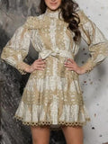 Bangpaice Dress Spring New Long-Sleeved Retro Skirt Australian Holiday Dress Women's Fashion Trend