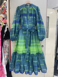 Bangpaice Style Collar Bubble Sleeve Skirt 2024 Summer New Design Printing With Short Dress Woman